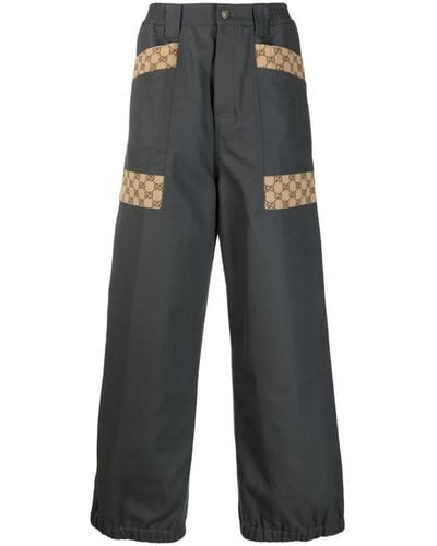 Gucci Pantalones holgados con monograma - Azul