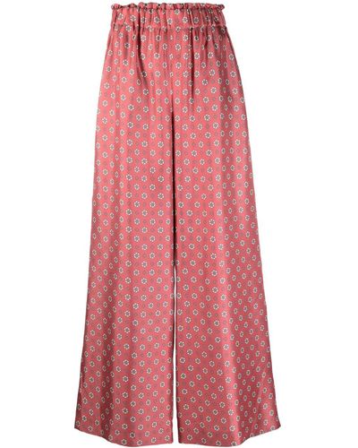 Claudie Pierlot Floral-print Palazzo Trousers - Red
