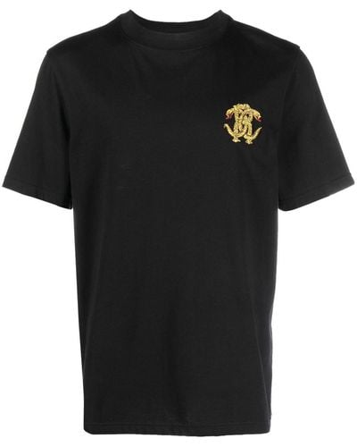 Roberto Cavalli Camiseta con logo estampado - Negro