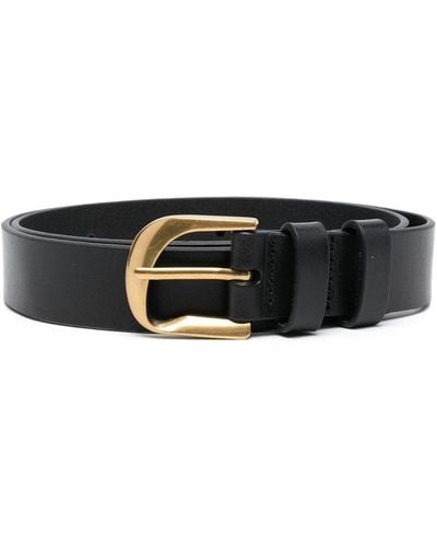 FRAME Twist-buckle Leather Belt - Black