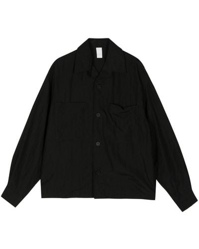 Attachment Lyocell-blend Long-sleeved Shirt - Black