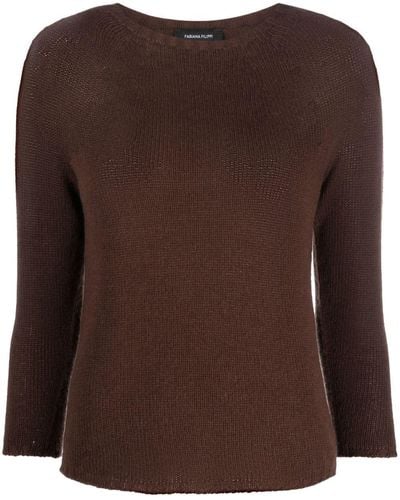 Fabiana Filippi Boat-neck Cashmere Sweater - Brown