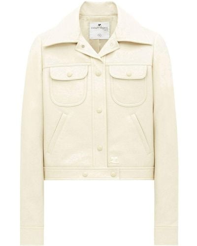 Courreges Schmale Cropped-Jacke - Natur