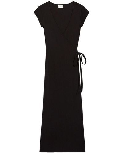 Claudie Pierlot V-neck Wrap Midi Dress - Black