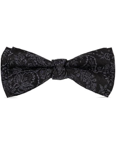 Etro Floral-jacquard Twill Bow Tie - Black