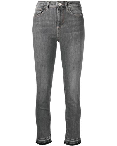 Liu Jo Cropped Skinny Mid-wash Jeans - Gray
