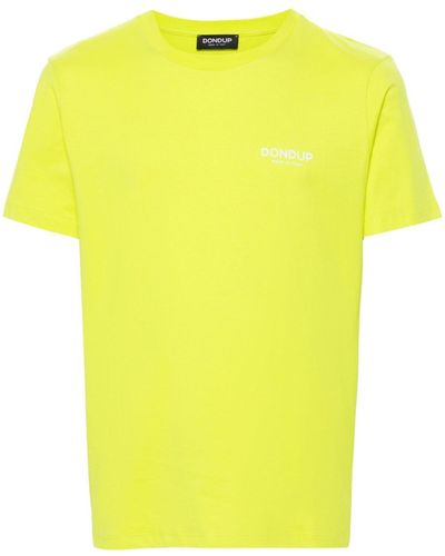 Dondup T-shirt en coton à logo imprimé - Jaune