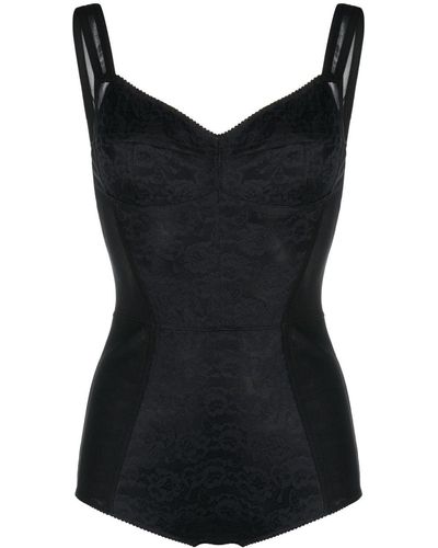 Dolce & Gabbana Body Met Bloemenkant - Zwart