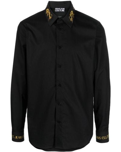 Versace Overhemd Met Geborduurd Logo - Zwart