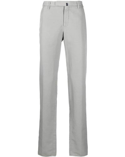 Incotex Straight-leg Linen-cotton Pants - Gray