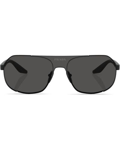 Prada Linea Rossa Round-frame Sunglasses - Black