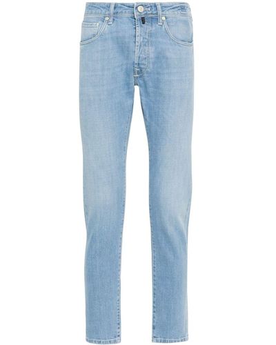 Incotex Contrast Stitching Slim-fit Jeans - Blue