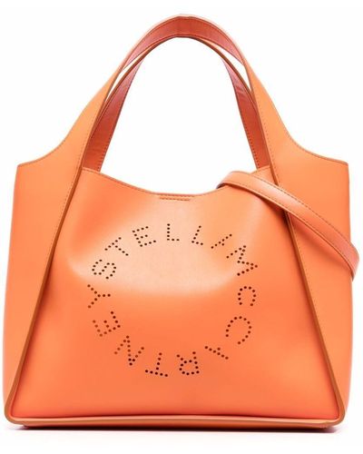 Stella McCartney Stella Logo Faux-leather Tote Bag - Orange