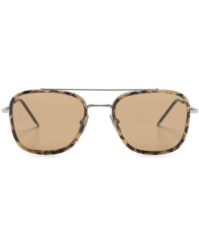 Thom Browne Navigator-frame Sunglasses - Natural