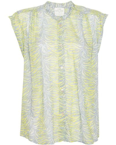 Forte Forte Abstract-print Georgette Shirt - Green