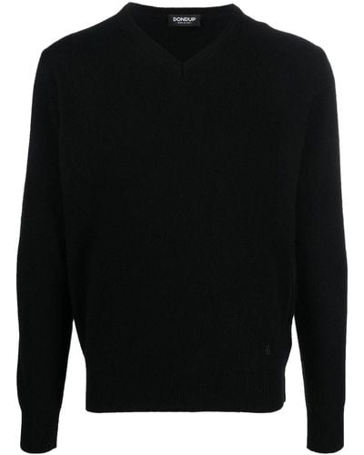 Dondup V-neck Merino-cashmere Sweater - Black