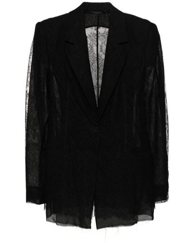 Givenchy Blazer boutonné en dentelle - Noir