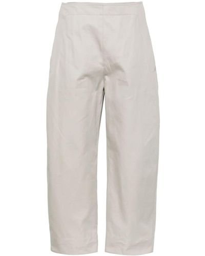 Bottega Veneta Sailor Mid Waist Broek Met Wijde Pijpen - Wit