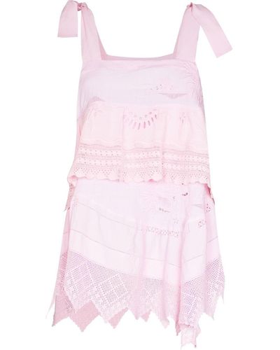 By Walid Olivia Broderie-anglaise Top - Pink