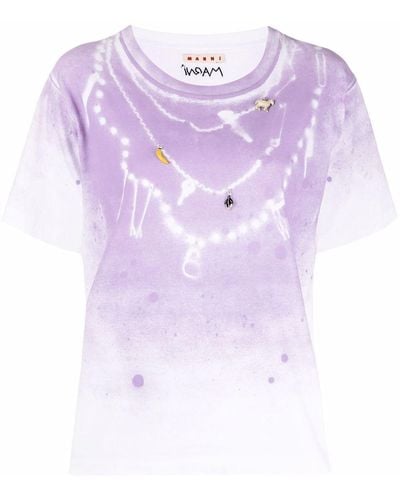 Marni T-shirt Met Print - Wit