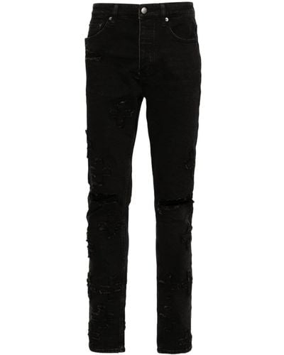 Ksubi Halbhohe Chitch Kraftwork Slim-Fit-Jeans - Schwarz