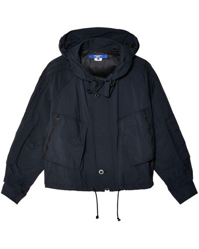 Junya Watanabe Chaqueta con capucha y botones - Azul