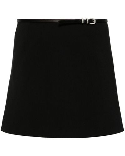 Givenchy Minifalda cruzada con cinturón - Negro