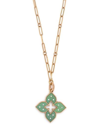Roberto Coin Collier Venetian Princess en or rose 18ct à pendentif serti de diamants - Métallisé