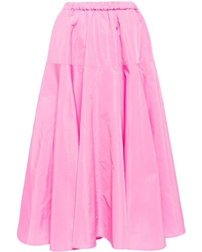 Patou Pleat-detailing Midi Skirt - Pink