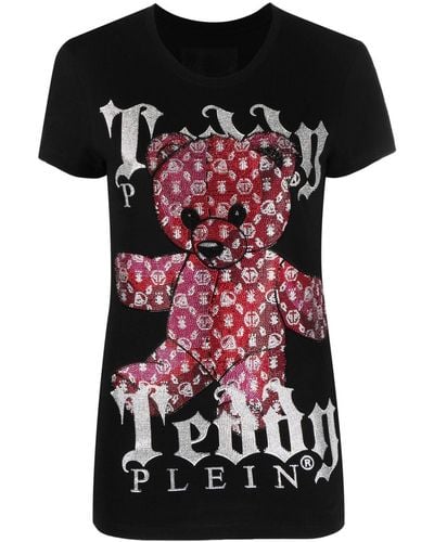 Philipp Plein Monogram Teddy-print T-shirt - Black