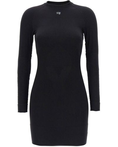Balenciaga Long-sleeved Ribbed Minidress - Black