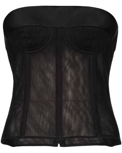 Maison Margiela Bustier-Top aus Tüll - Schwarz