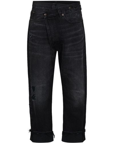 R13 Crossover Cropped Jeans - Black