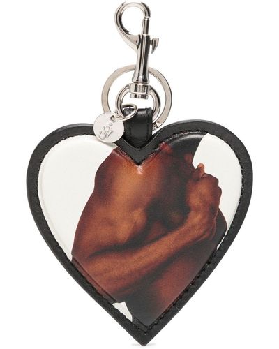 JW Anderson Llavero Heart con fotografía estampada - Negro