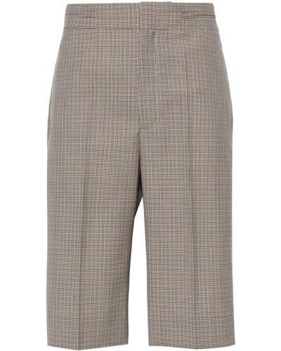 Victoria Beckham Houndstooth-pattern Tailored Shorts - Gray