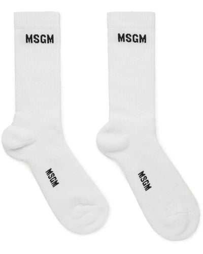 MSGM ロゴ 靴下 - ホワイト