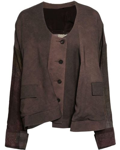 Ziggy Chen Cut-out Panelled Jacket - Brown