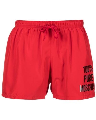 Moschino Logo-print Swim Shorts - Red
