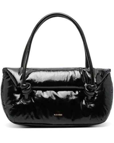 Jil Sander Padded Leather Shoulder Bag - Black