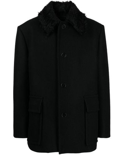 Lanvin Brushed-collar single-breasted jacket - Noir
