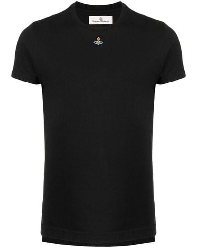 Vivienne Westwood Camiseta con logo Orb bordado - Negro