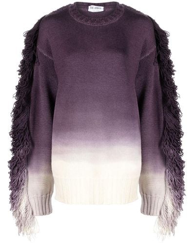 The Attico Rundie Fringed Ombré Sweater - Purple