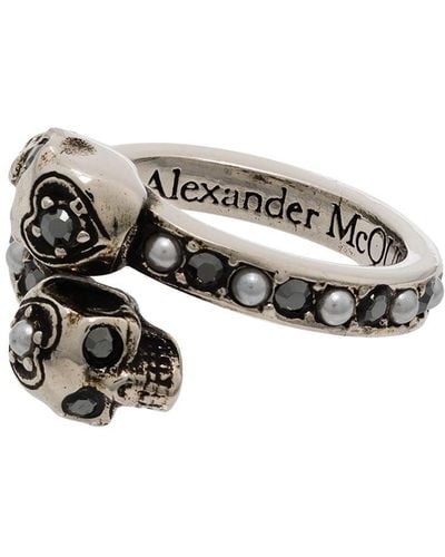 Alexander McQueen Skull Wrap-around Ring - Metallic