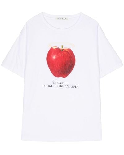 Undercover Apple-print Cotton T-shirt - White