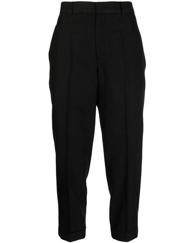Yohji Yamamoto Pantalon court à plis marqués - Noir
