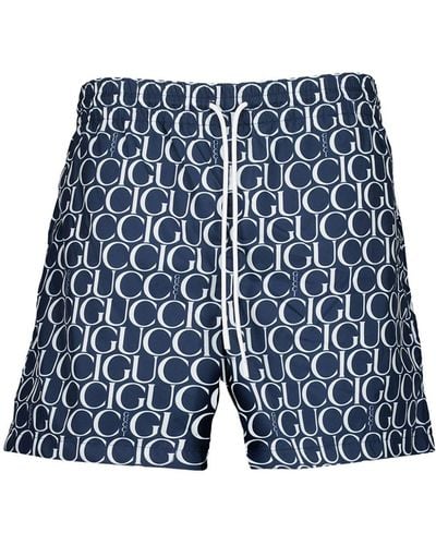 Gucci Monogram-print Swim Shorts - Blauw
