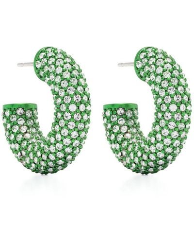 AMINA MUADDI Cameron Crystal-embellished Earrings - Green