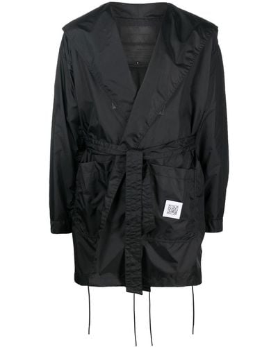 Fumito Ganryu Robe longue Rain Gown à taille ceinturée - Noir
