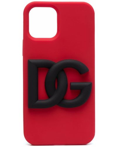 Dolce & Gabbana Iphone 12 Pro Hoesje Met Logo-reliëf - Rood
