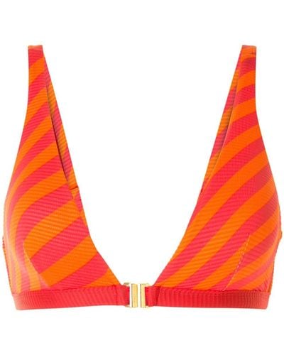 Duskii Salsa Diagonal Stripe Bikini Top - Orange